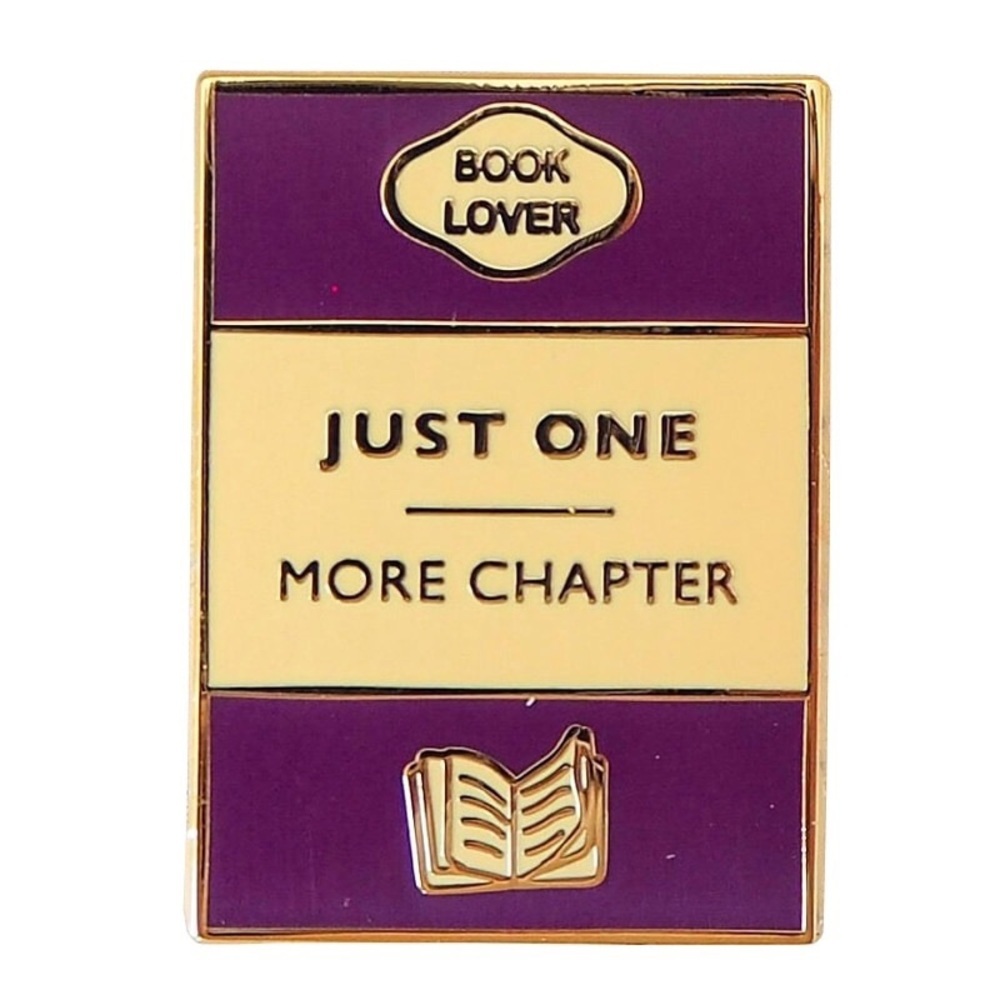 Book Lover Just One More Chapter Gold Enamel Pin